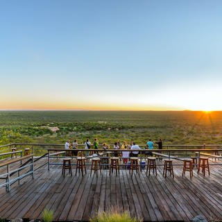 Wo die Damara einst ihr Königreich hatten, liegt unsere Damara Mopane Lodge in einer mit Büschen und Bäumen vollgepackten Ebene, die bis an den Horizont reicht.