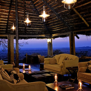 Serengeti Pioneer lounge and bar, perched on a rocky outcrop, and affording one of Serengeti&#039;s most outstanding vantage points