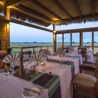 Dining area looking over the Busanga Plains