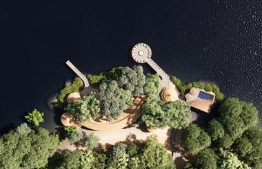 Aerial View of Xugana Island Lodge