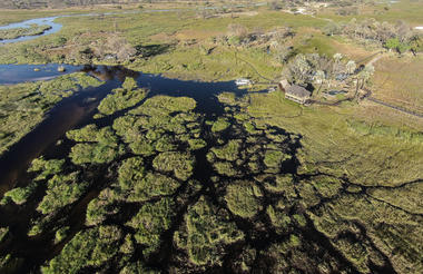 Arial view of Gunn's Camp