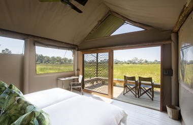 The view from the room across the floodplain