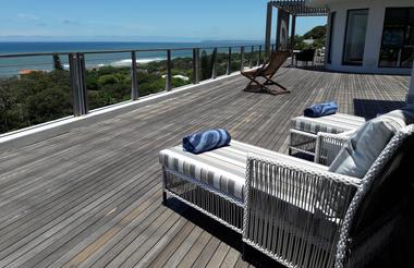 Panoramic ocean views from the spacious sundeck