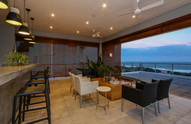Outdoor lounge and ocean views