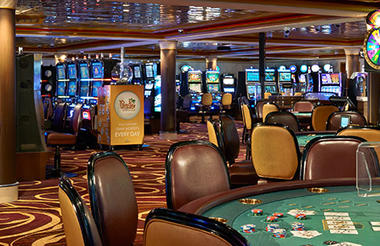 Guests can test their luck at the onboard casino