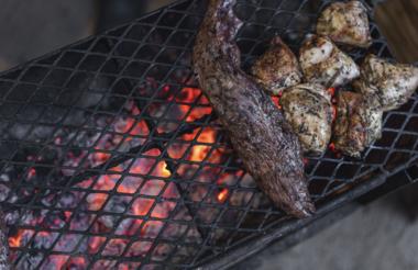 Meals cooked on open fire