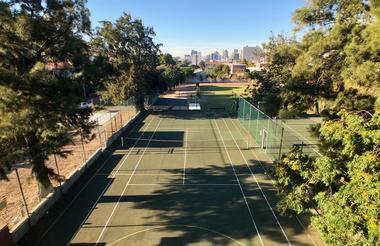 Tennis court next door to Cloud Nine Boutique Hotel