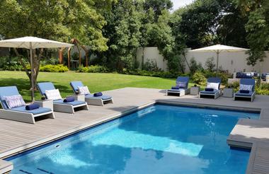 View of private pool and garden at AtholPlace Villa