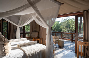 Luxury tented suite with bush views