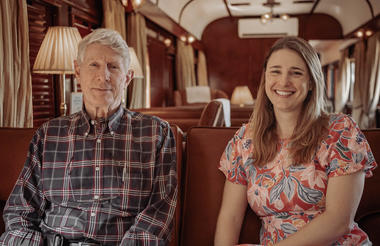 Founder and CEO, Rohan Vos, with his daughter and Rovos Rail's COO, Tiffany Vos-Thane