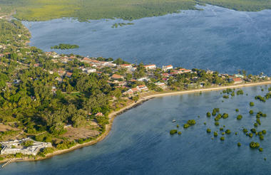 Aerial view of Ibo Island town 