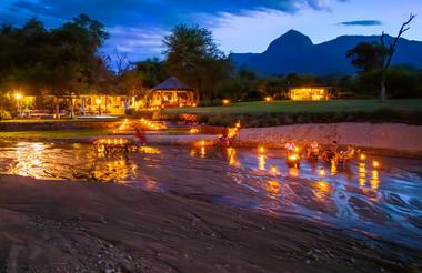 Camp at sunset
