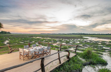 Kafunta River Lodge - Private dining deck