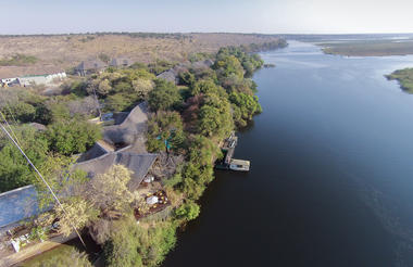 Arial view of Chobe Safari Lodge