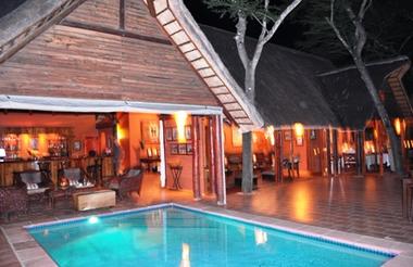 Elephant Safari Lodge pool and bar area