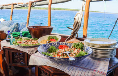 Lunch on the Dhow at Manda Bay