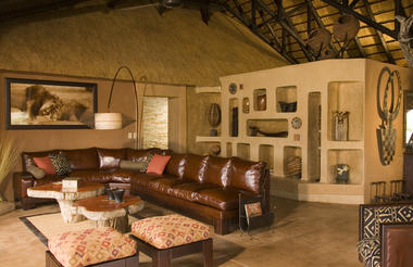 Okonjima African Villa main house lounge 