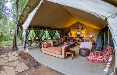 Lounge area at the Nairobi Tented Camp