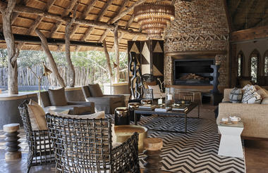 Singita Pamushana Lodge Lounge & Fireplace