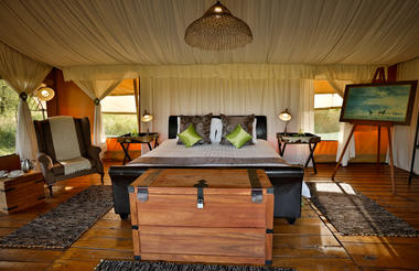 King Bedded Tent with wooden floors