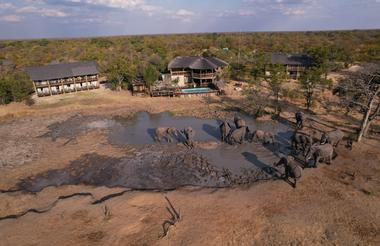 Lodge water hole & main area 