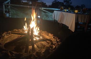 The boma facing the waterhole