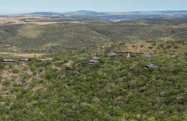 Aerial view of chalets