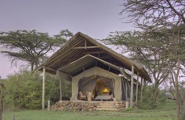 Naboisho - Tent exterior at dawn