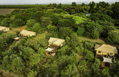 Luxury Glamping Tents Drone Picture