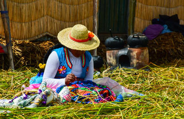 Typical weaving and embroidery of the area