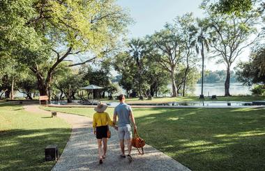 Garden walk, Swimming pool and Zambezi River