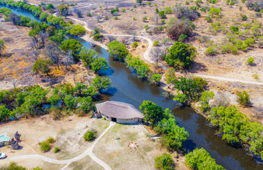 Aerial view of Mozhi Bush Camp