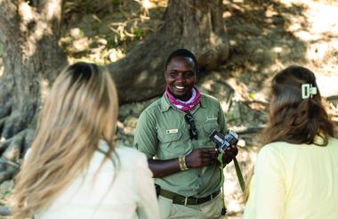 Usangu Expedition Camp - Guests Learning About the Camera Traps