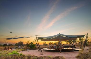 Usangu Expedition Camp - Sundowners in the Main Area at Dusk