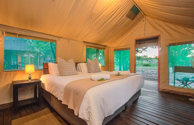 double bed tented accommodation
