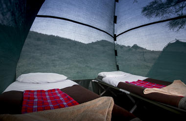 Mosquito Dome tents with cosy camp beds