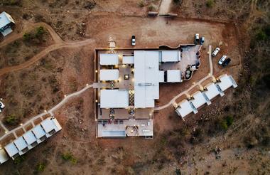 Drone picture of main area and some rooms