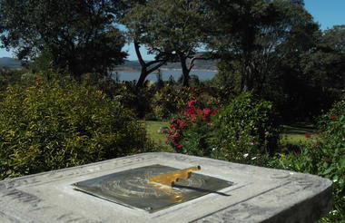 Looking across our gardens onto Lake Kyle