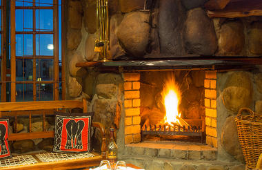 Fireplace in Bar