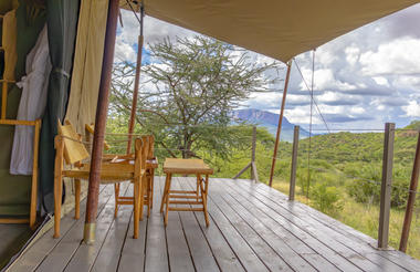 Porch with a view of Mt. Ololokwe