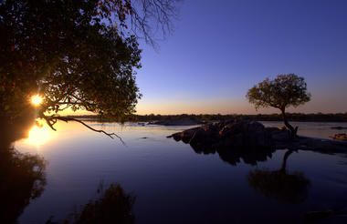 view of the Kafue River from the camp
