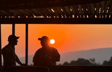 Sunset view from the lounge decks