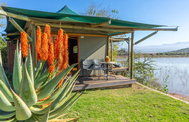 Waterhole Luxury Tents with view