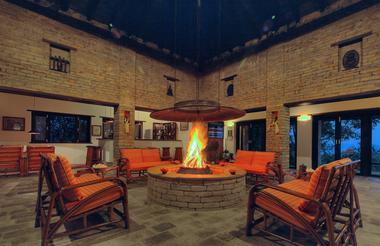 Main Lodge - central fireplace