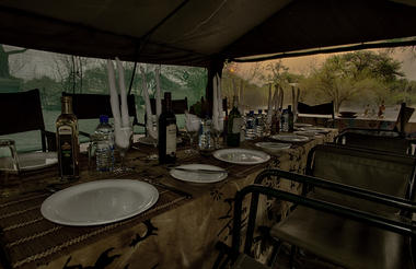 3 course dinner awaits with wine pairing, on returning from an epic safari 