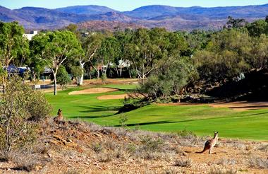 View over golf course