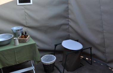 En-suite tent with bush toilet