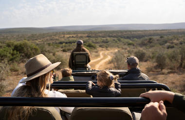 Kids on safari at Kwandwe