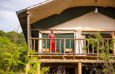 Large tented suites overlooking the Masai Mara