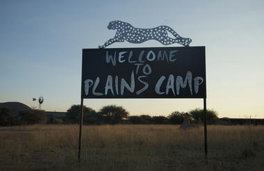 Okonjima Plains Camp Welcome sign 